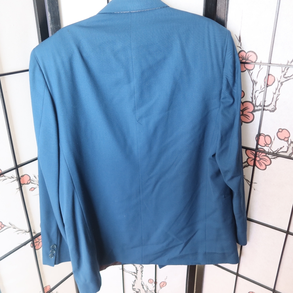 Zeidler Electric Blue Suit Jacket Size 44 Long - Picture 10 of 10